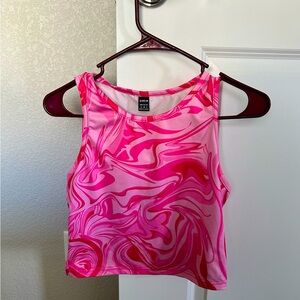 Pink Swirl Marble Crop Top